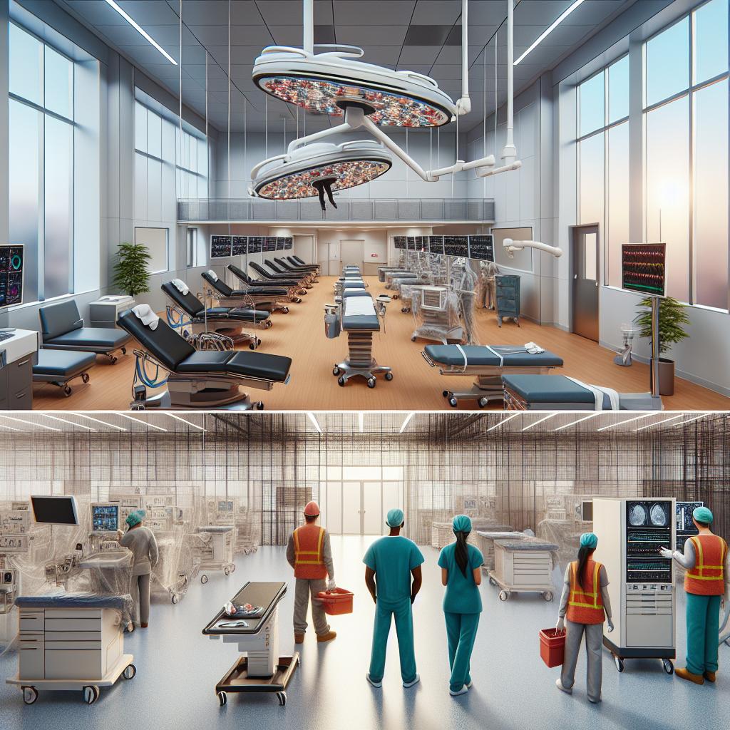 Medical facility renovation illustration