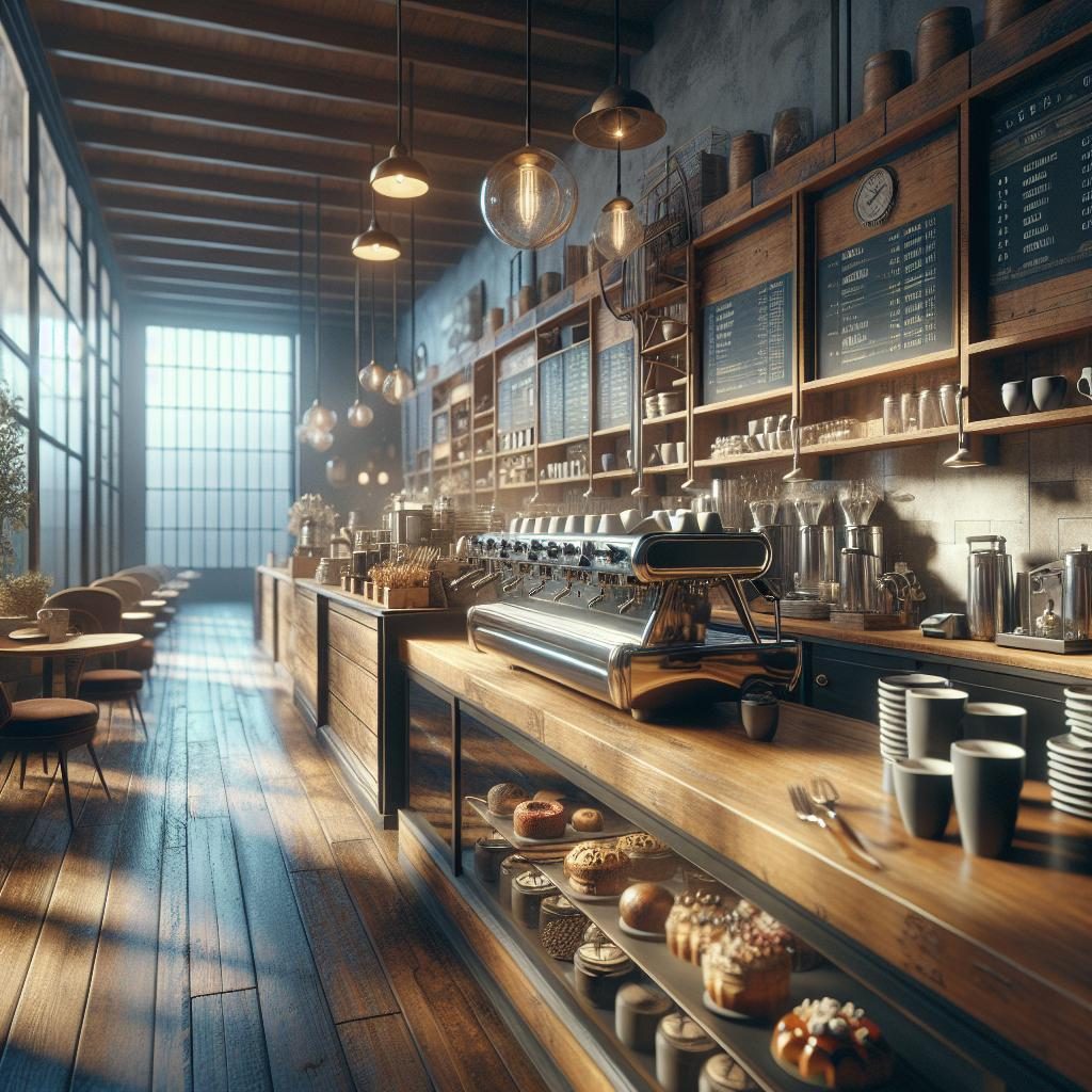 Empty coffee shop interior.