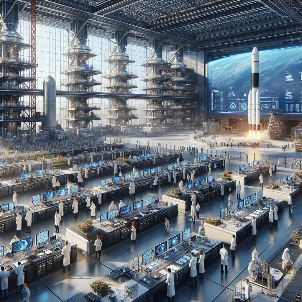 "Modern aerospace facility concept"