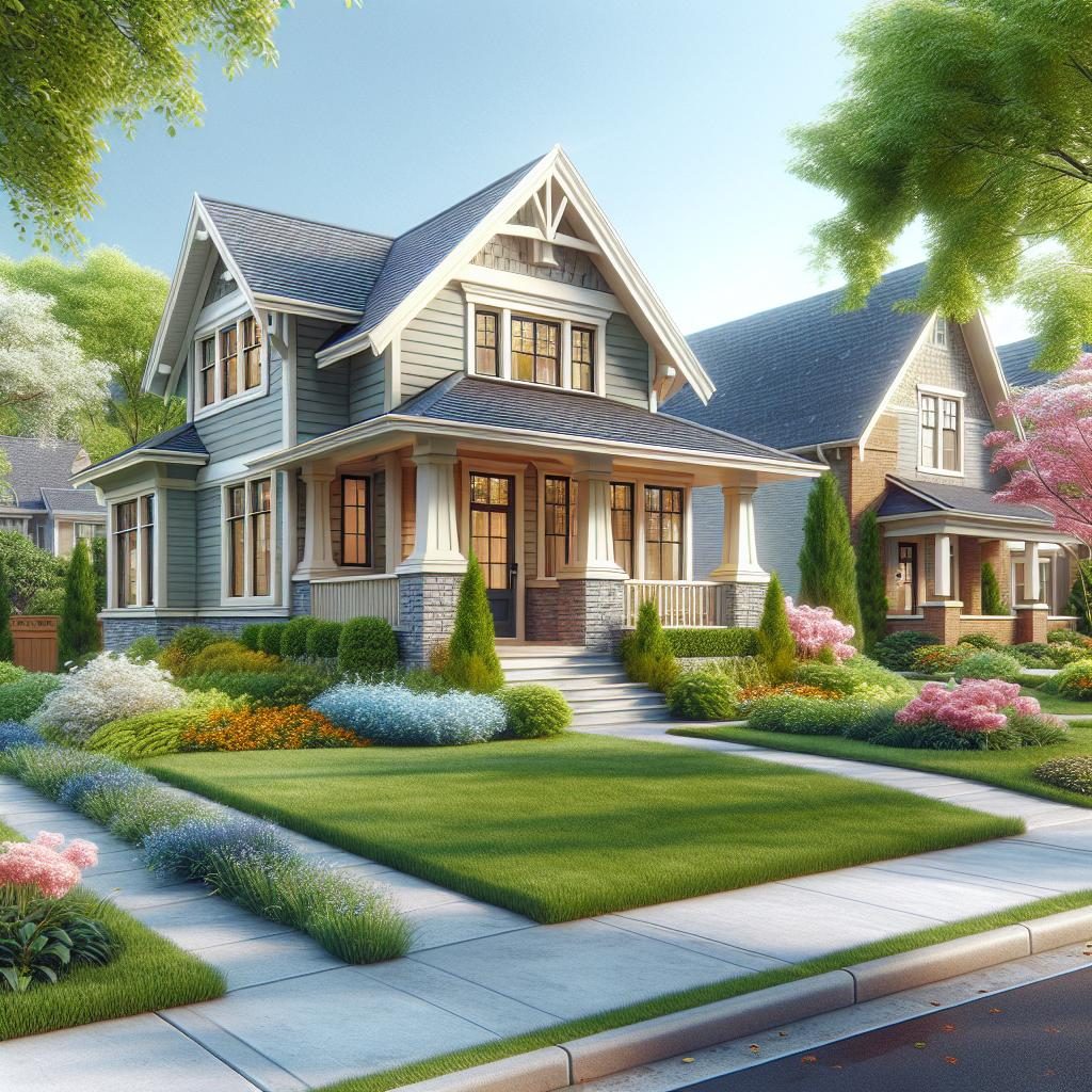 Cozy suburban house exterior.