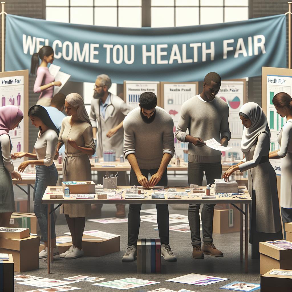 Health fair preparation image.