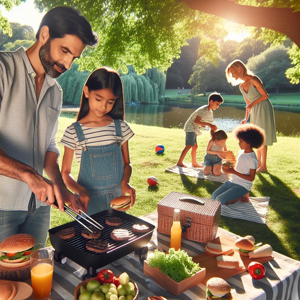 Outdoor family picnic gathering.