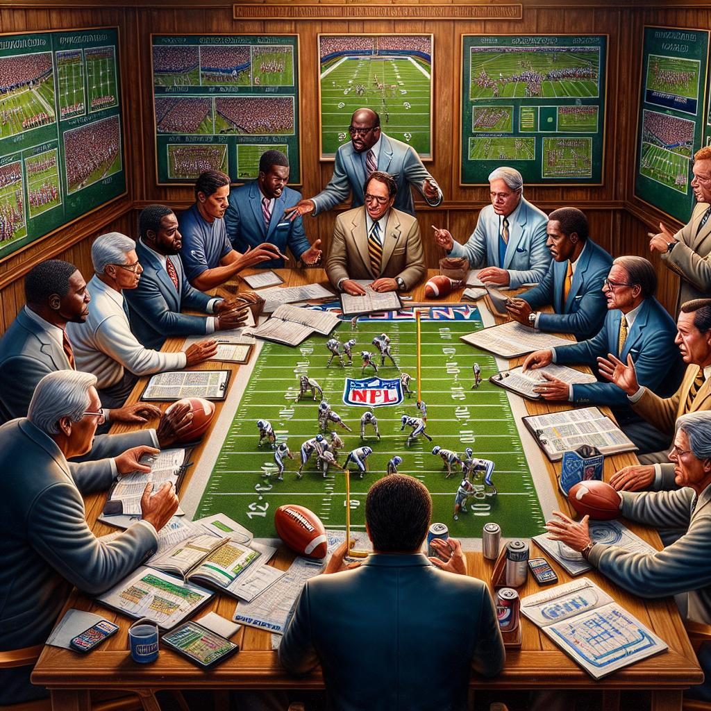 Strategic football planning meeting.