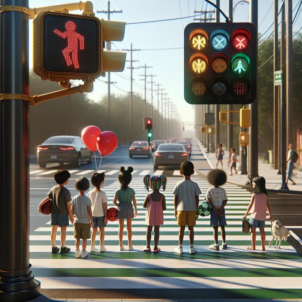 Child safety crosswalk illustration