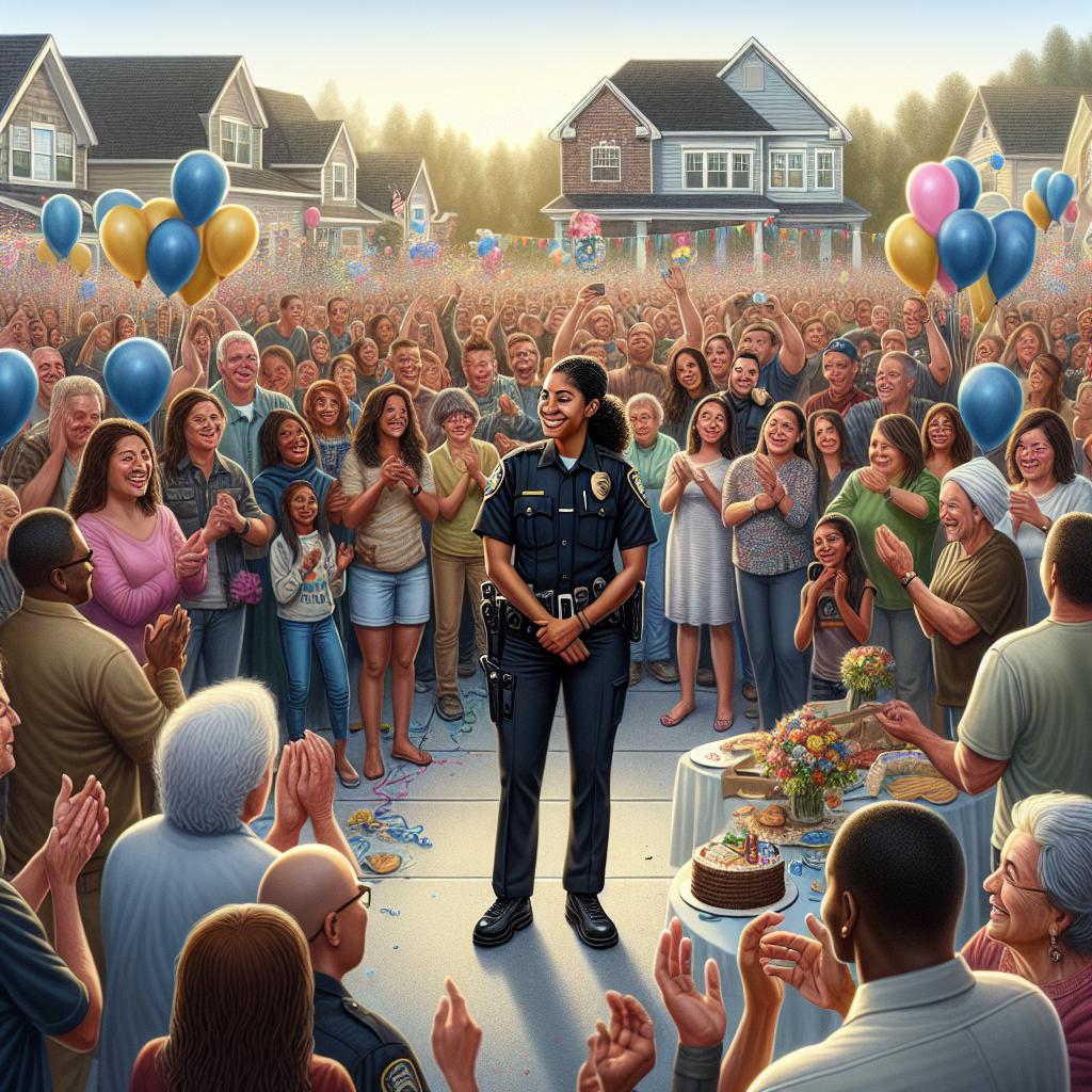 Officer's Homecoming Celebration Scene