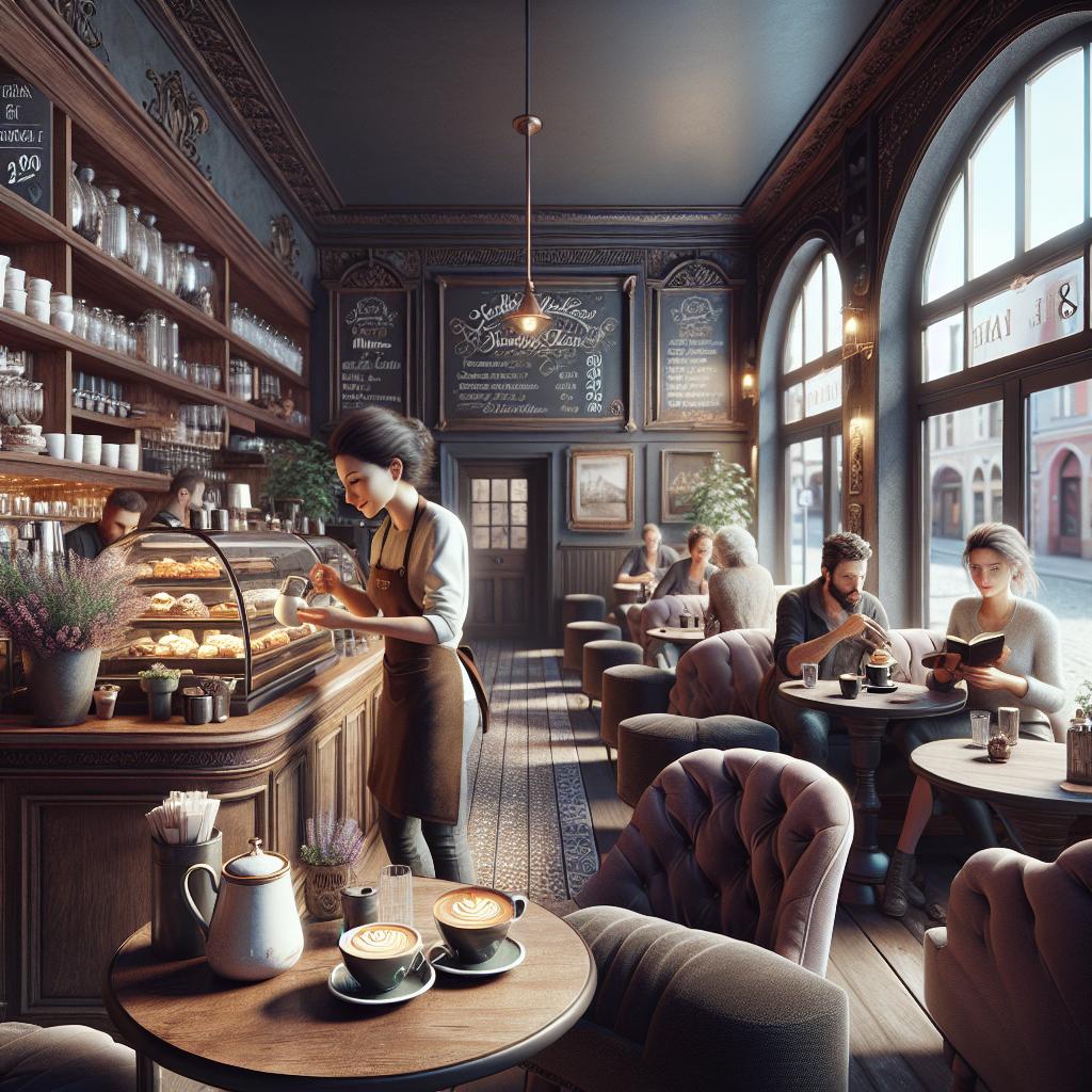 Cozy European café interior