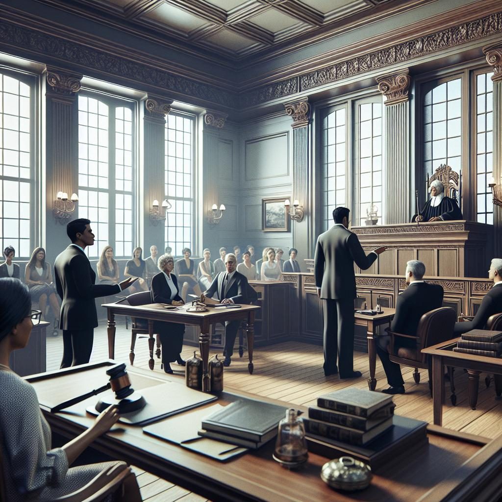 Courtroom Arraignment Scene Illustration