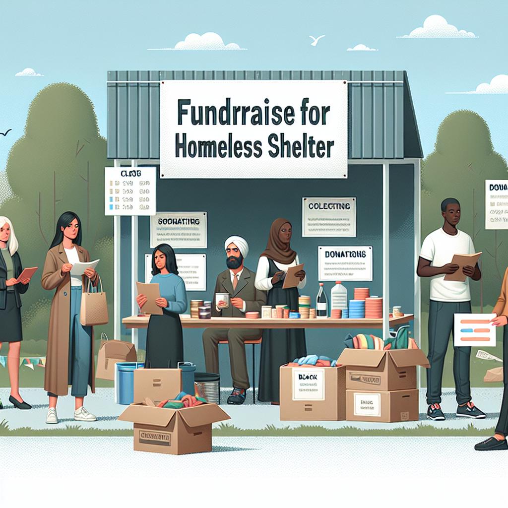 "Homeless shelter fundraising concept"