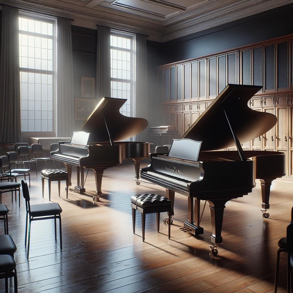 "Steinway pianos at school"