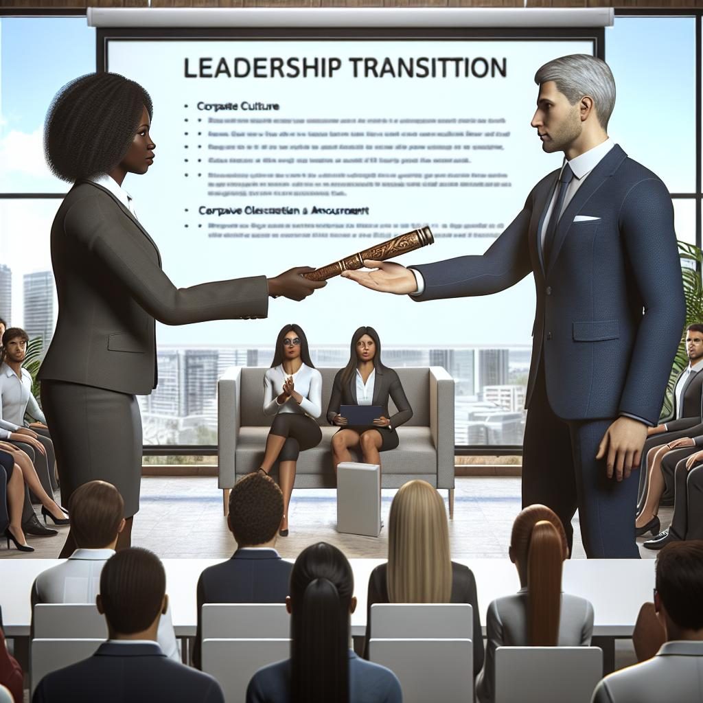 Corporate leadership transition announcement.