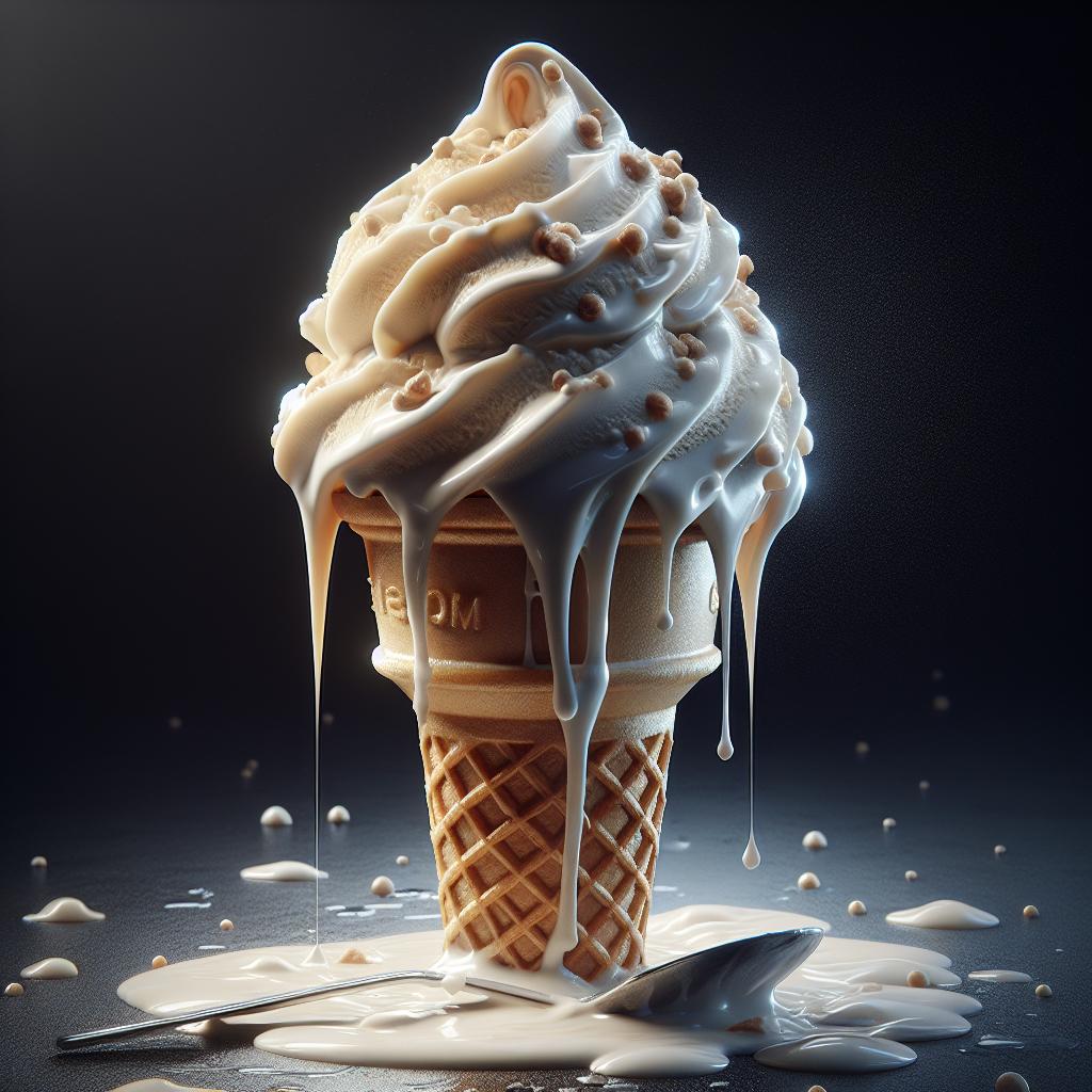 Ice cream cone melting.