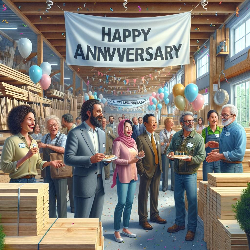 Lumber store anniversary celebration.