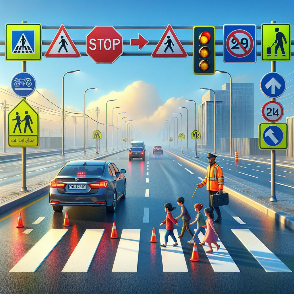 Road safety illustration concept