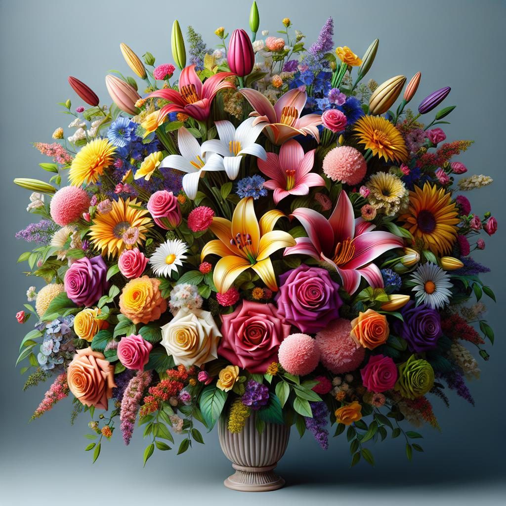 Vibrant floral bouquet display.