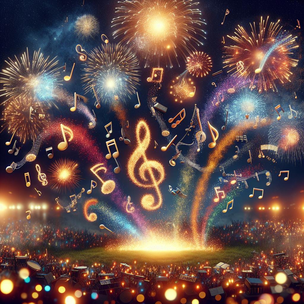 Music-filled fireworks display.