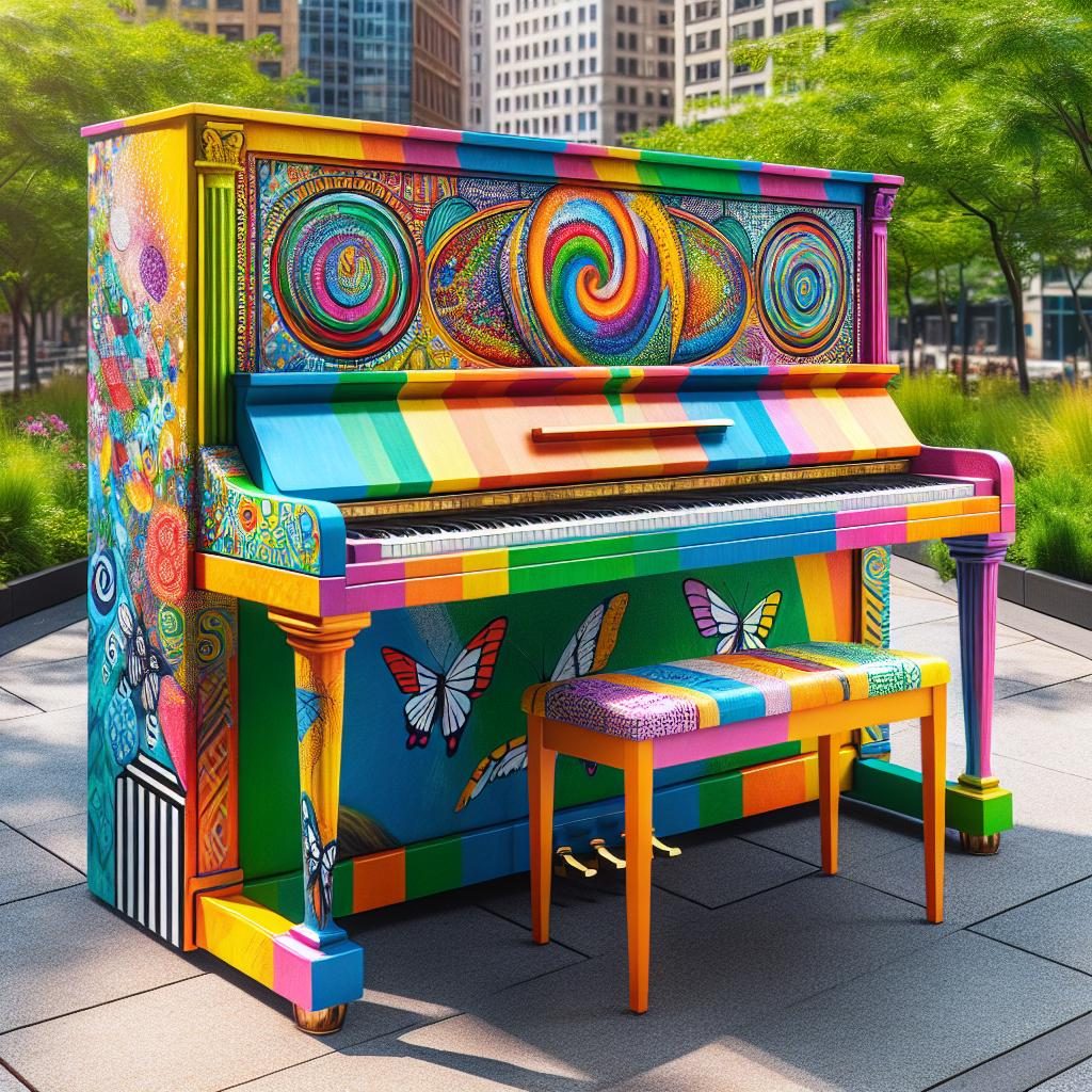 Vibrant pianos in public.