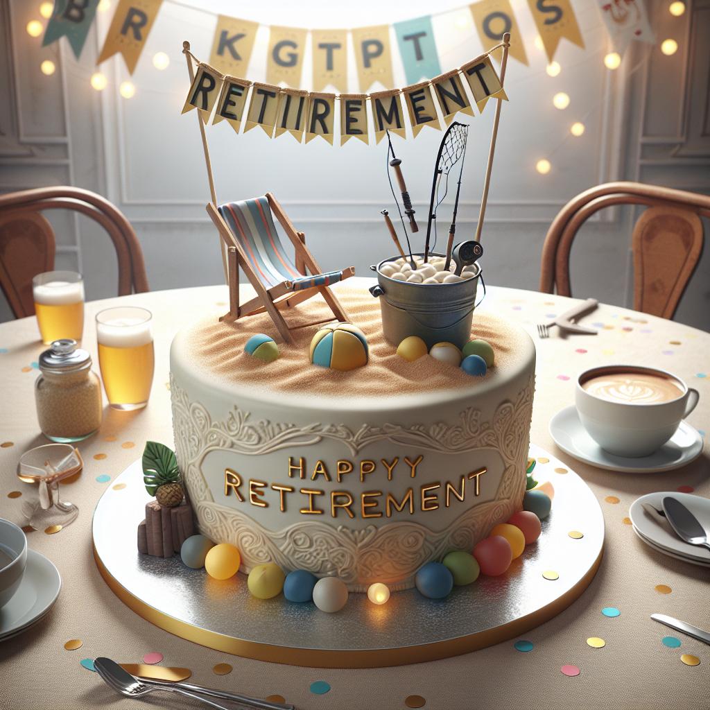 Retirement celebration cake image.