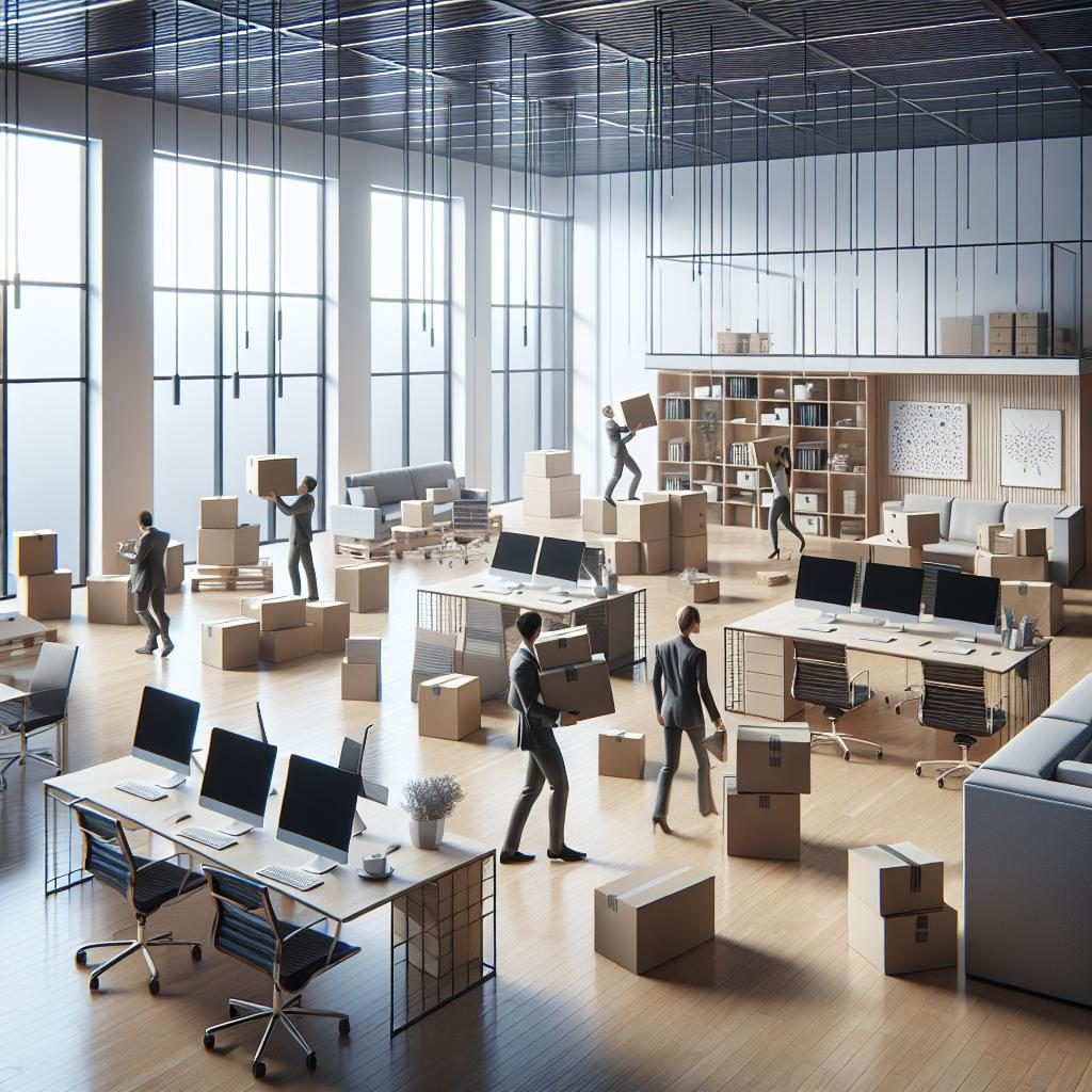 Modern office relocation concept