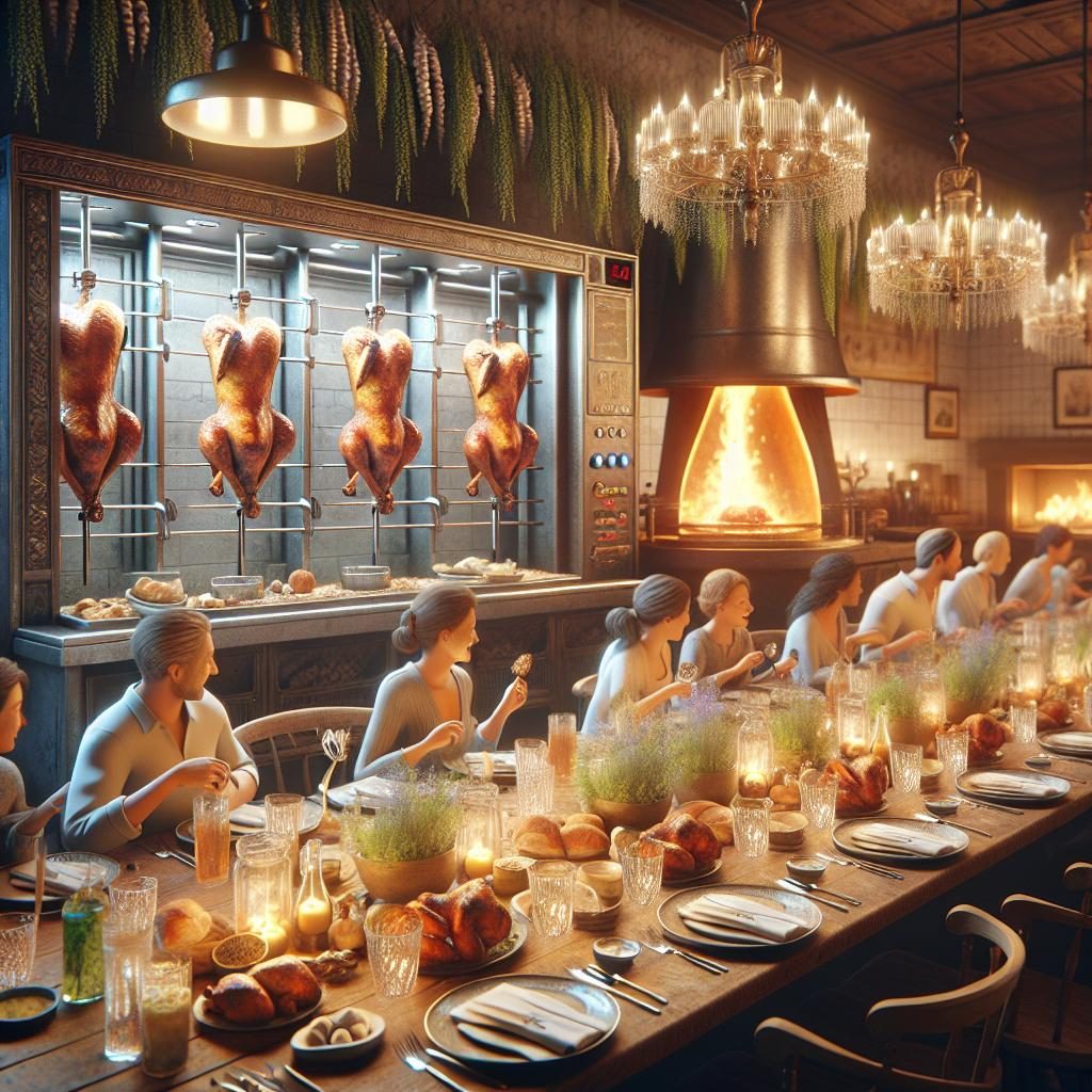 Rotisserie dinner ambiance design.