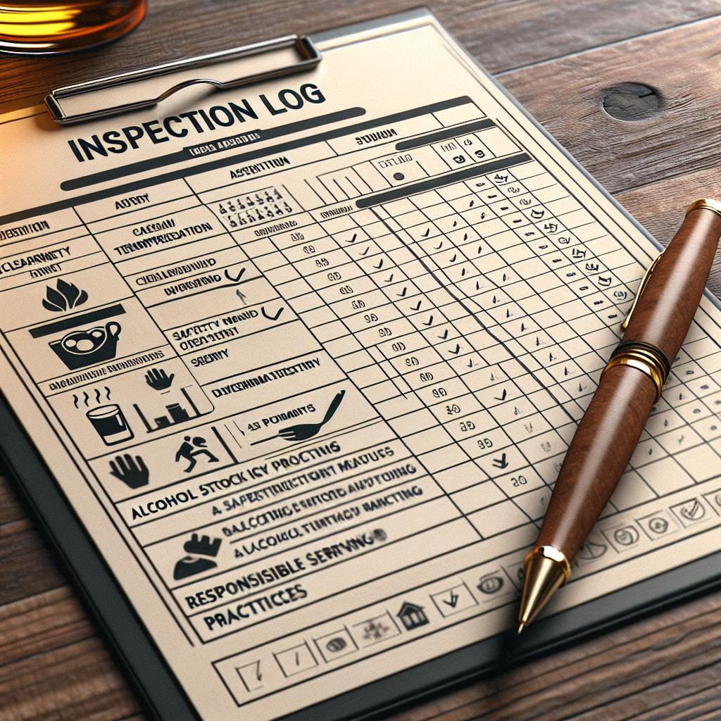 Bar inspection log illustration.