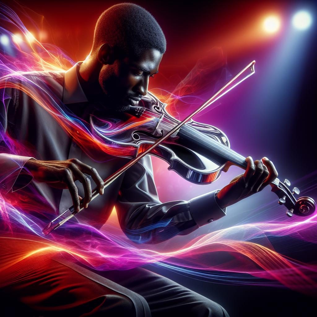 Electric violin performance dynamic.