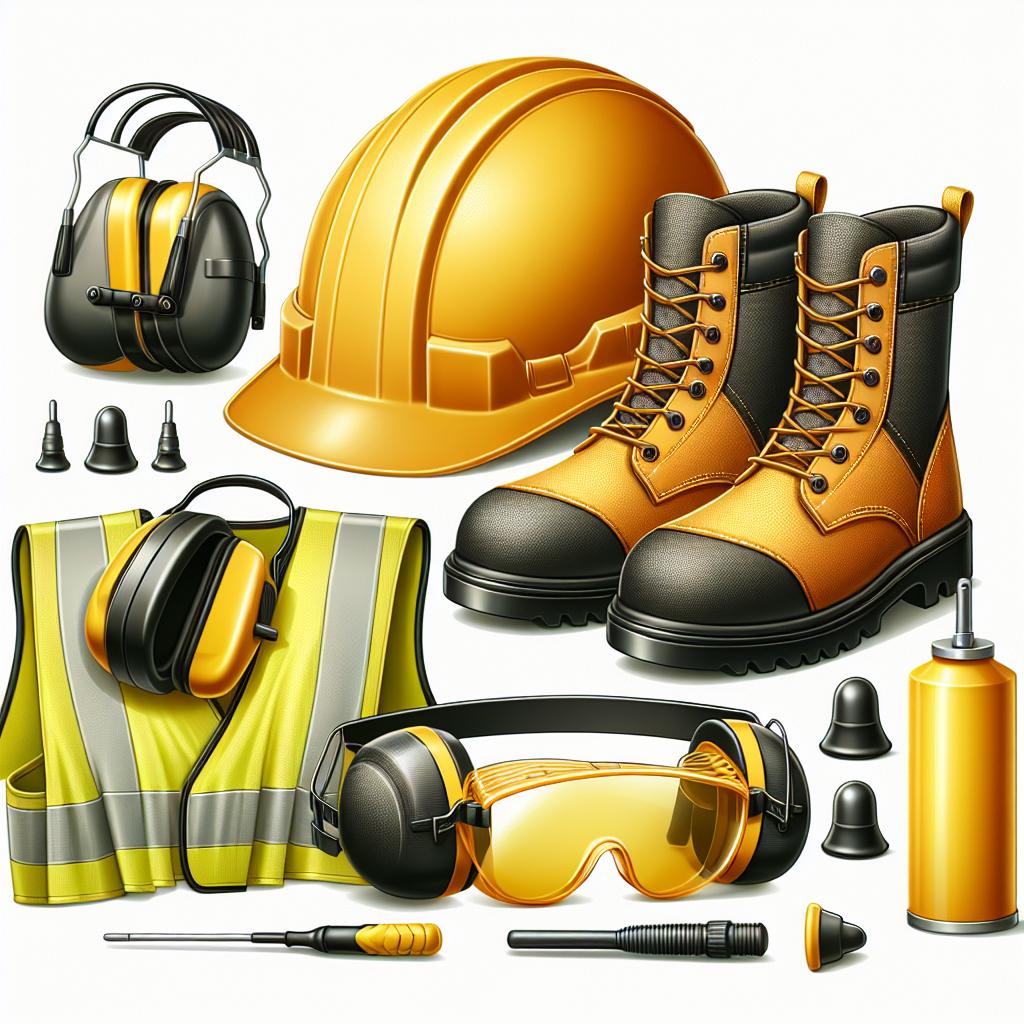 Workplace safety equipment illustration
