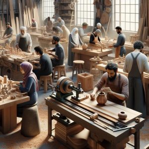 Woodworking workshops community together.
