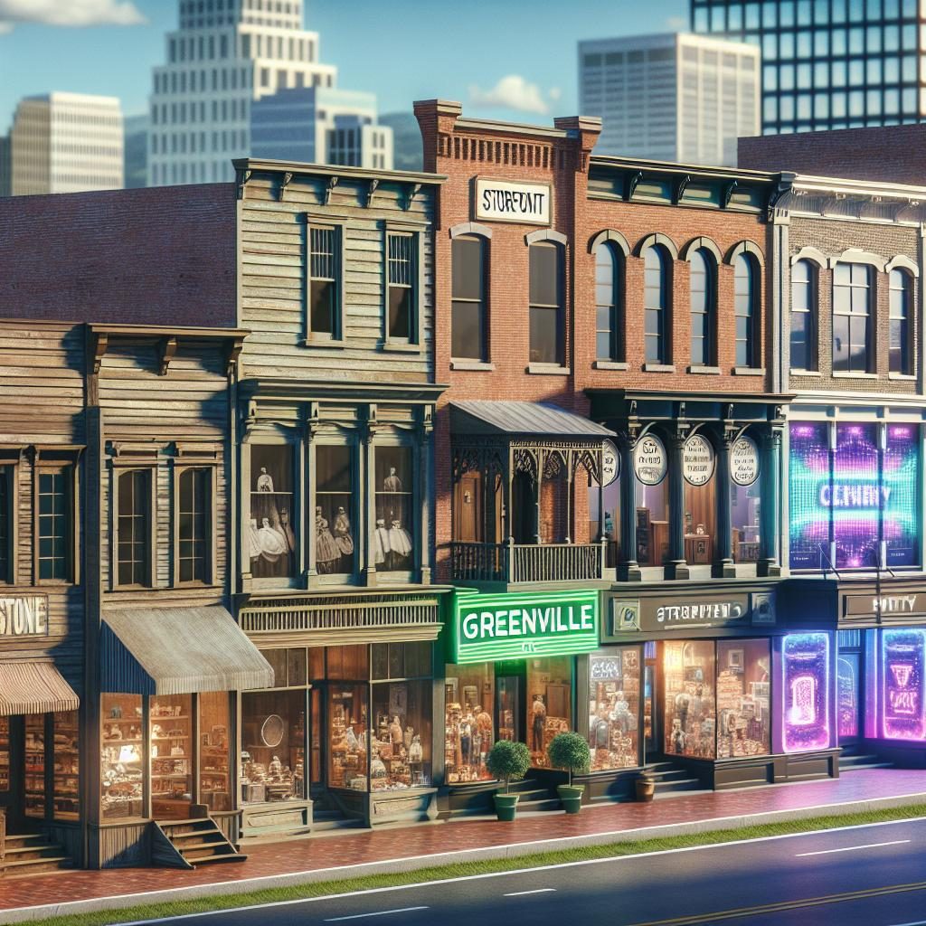 Greenville storefronts through time.