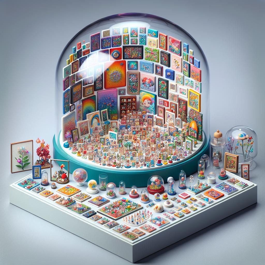 Vibrant miniature artwork display.