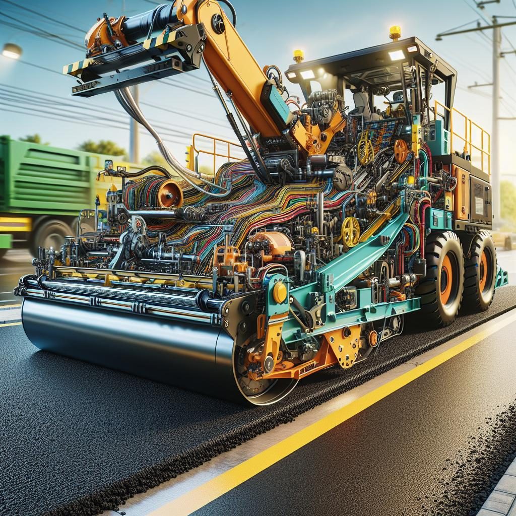 Street resurfacing machinery illustration.