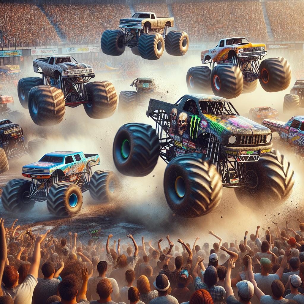 Monster truck show chaos