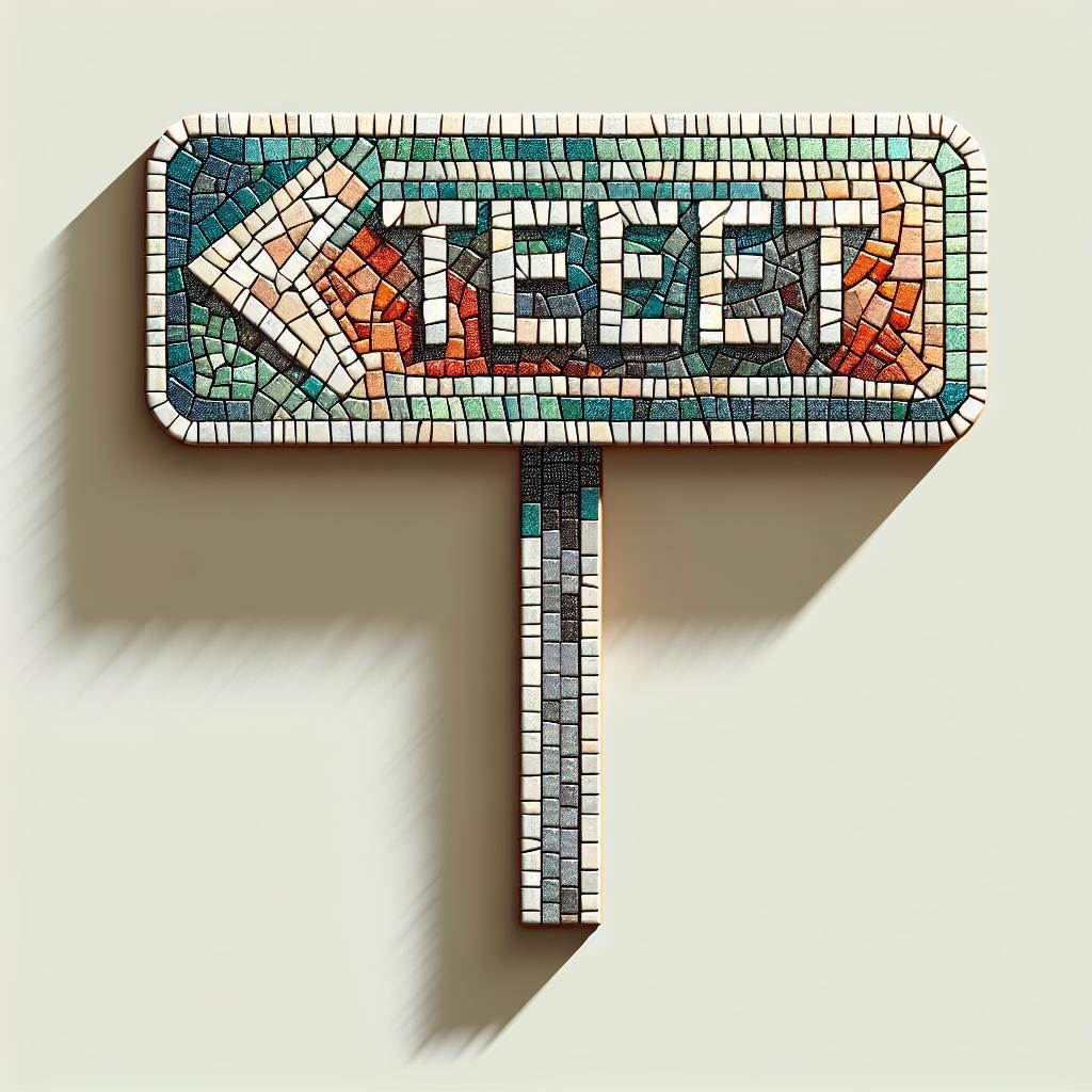 Street sign mosaic art.