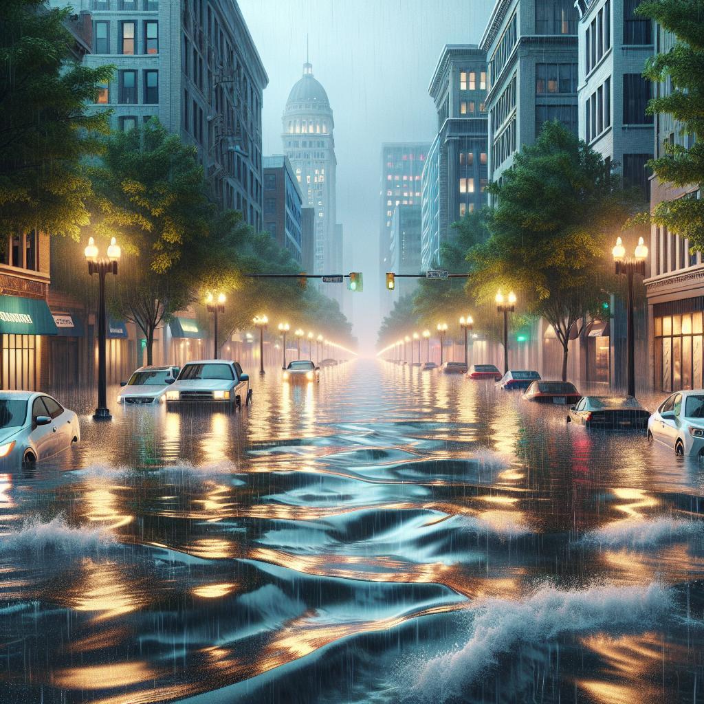 Flooded streets of Greenville