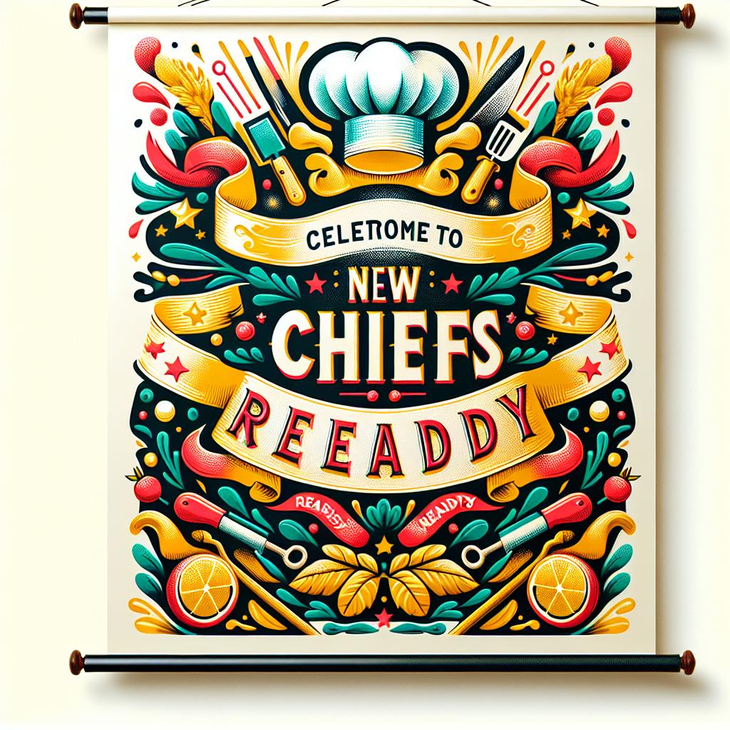 New chef celebration banner.