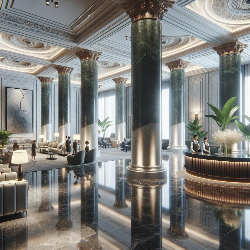 Luxury hotel lobby design.