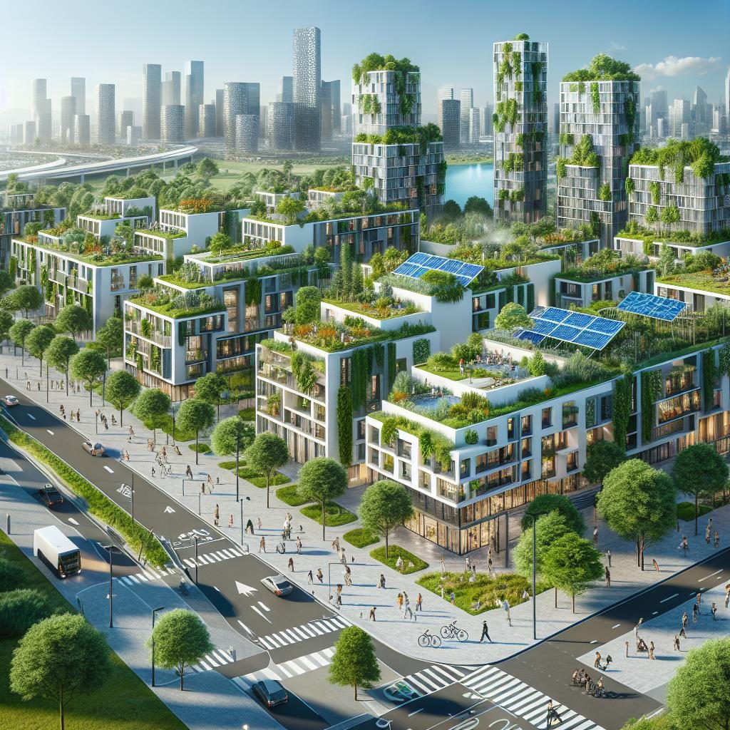 Green city development concept.