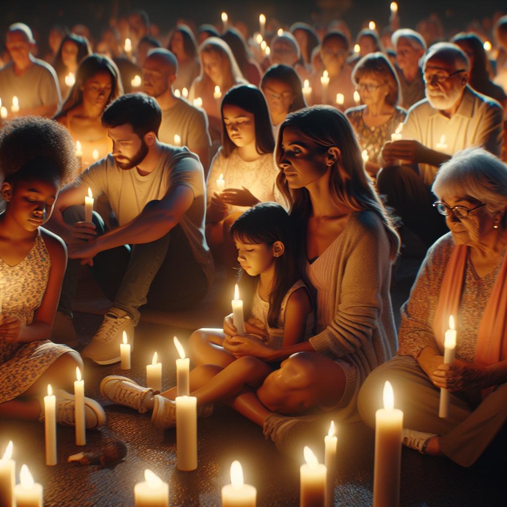 Candlelight vigil with families.