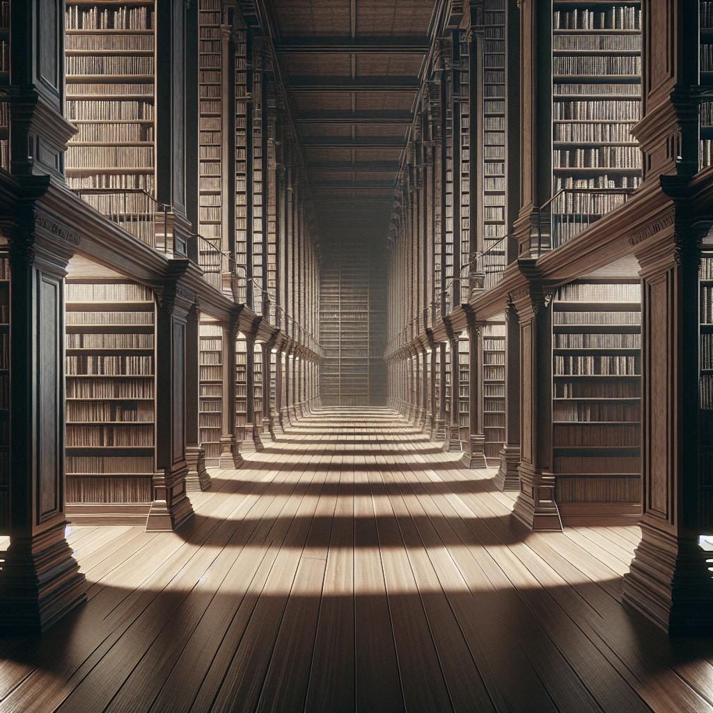 Empty library shelves concept.