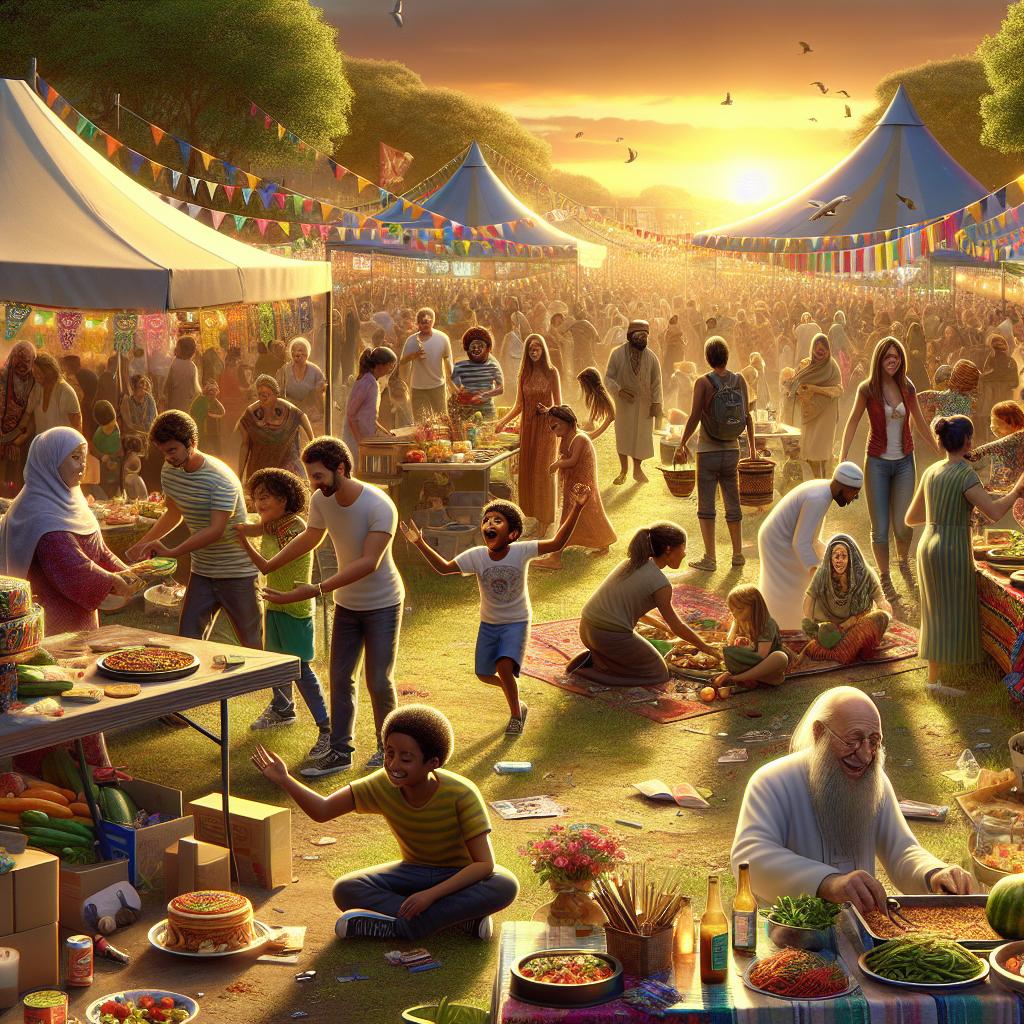 "Community festival preparation"