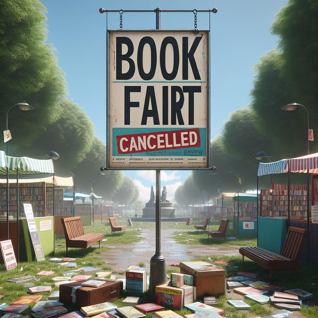 Book fair cancellation concept.