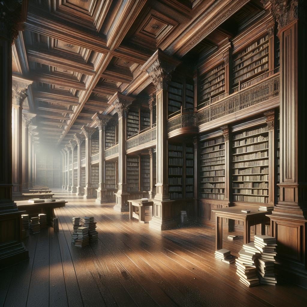 Empty school bookshelves