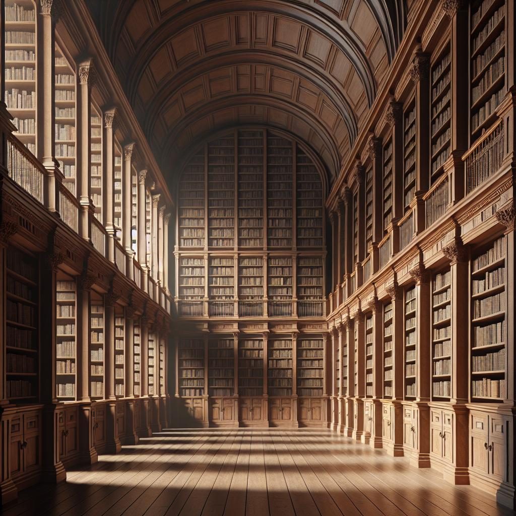 Empty school bookshelves