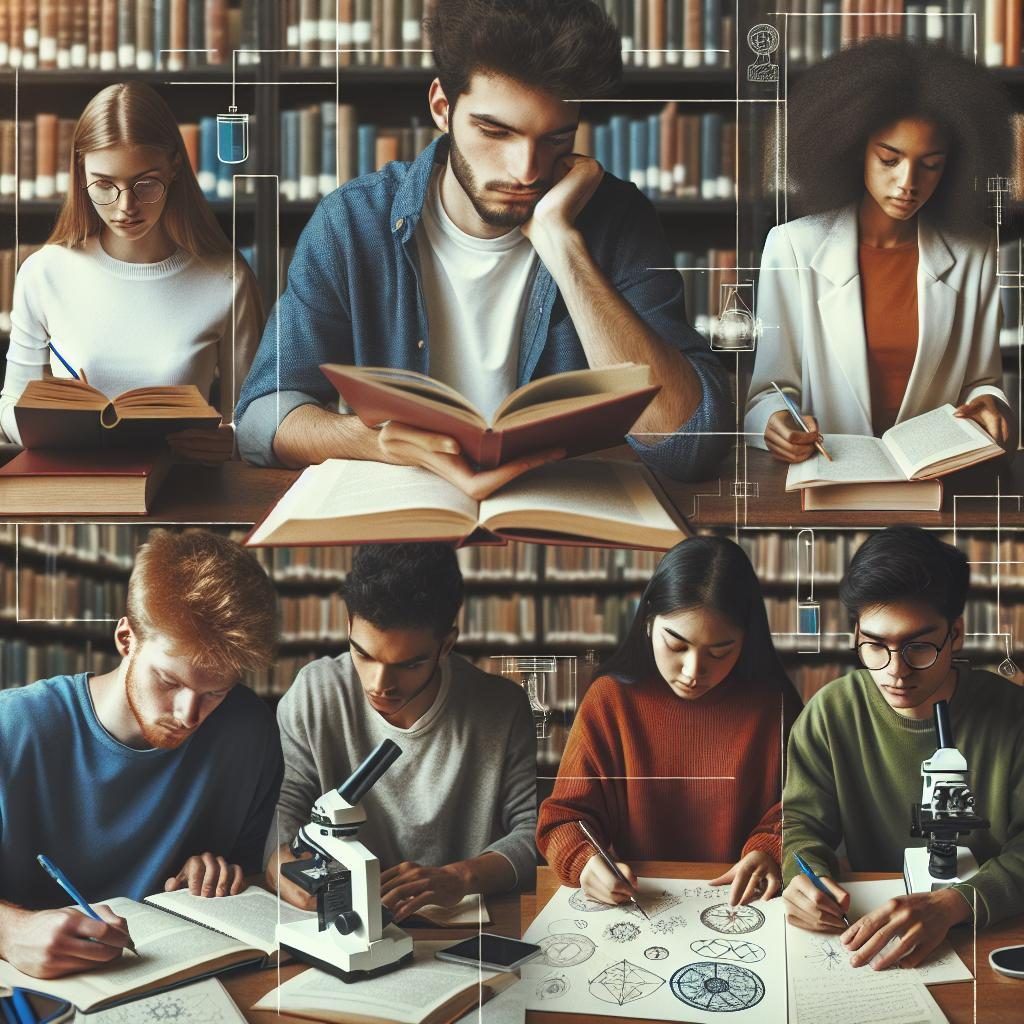 Students studying without phones.