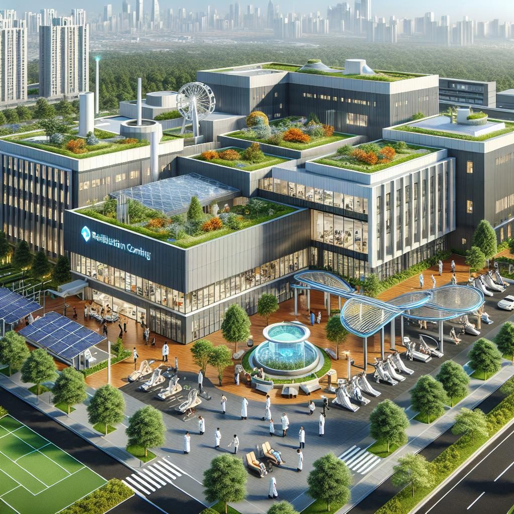 Modern healthcare campus concept.