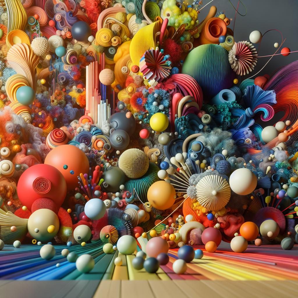 Colorful art installation display.