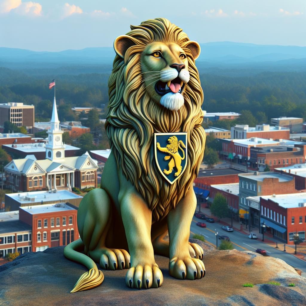 Lion mascot in Greenville.