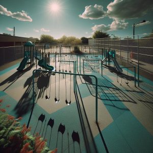 Empty school playground.