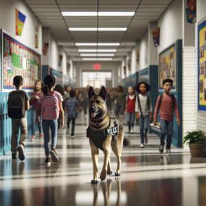 K-9 dog at school.