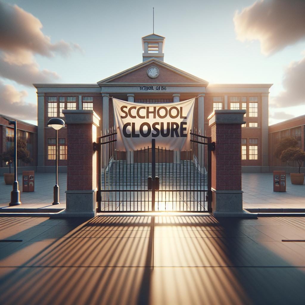 School closure announcement concept.