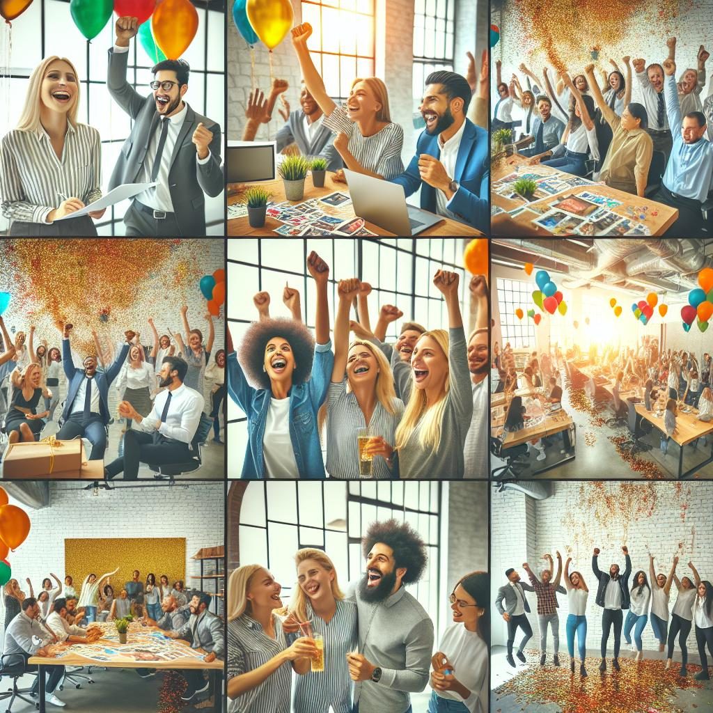 Celebrating happy company culture.